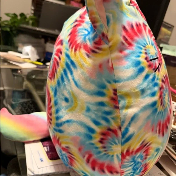 Squishmallows Tie Dye Cat Plush Large Kellytoy Rainbow Pastel Kawaii Pillow - Picture 5 of 9